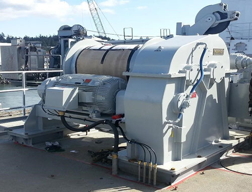 Oceanographic Research Winch designed and produced by the maritime welding and marine construction company Markey Machinery